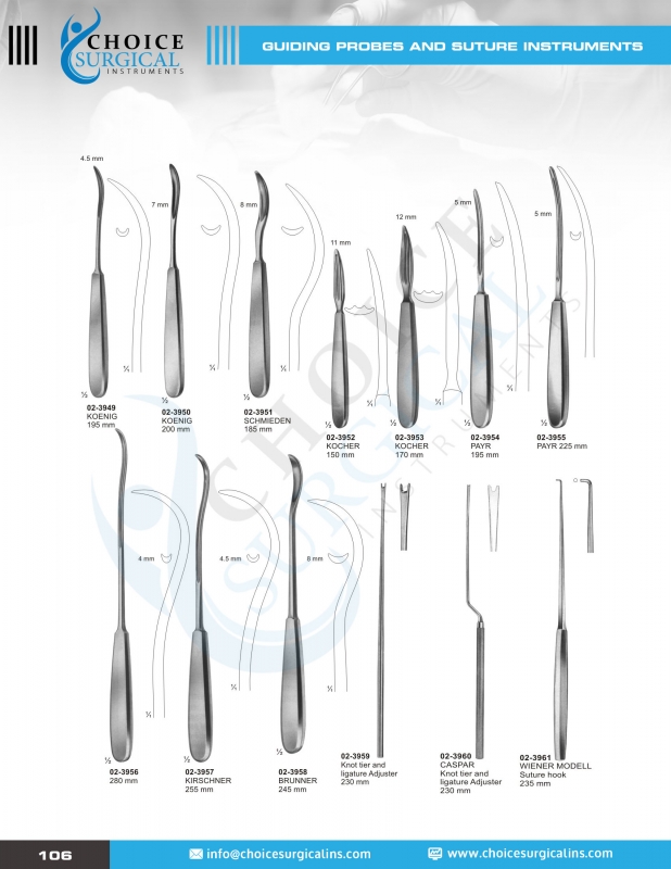 Suture Instruments, Needle, Probes, Applicators, Pocket Instruments Set